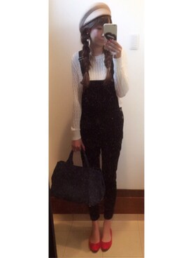 「プラダ」｜「アイテム（オールインワン・サロペット）」を使った、mayuchanokoさん（レディース・163cm）の秋コーディネート
