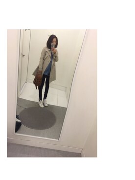 「UNTITLED（アンタイトル）のアイテム（トレンチコート）」を使った、Aikaさん（レディース・161cm）の冬コーディネート