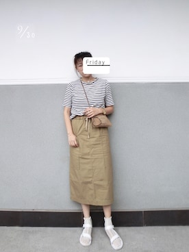 「yuni」｜「アイテム（アクセサリー）」を使った、midoriさん（レディース・168cm）の秋コーディネート