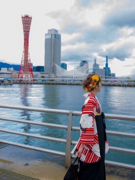 「アイテム（浴衣）」を使った、ゆりさん（レディース・169cm）の春コーディネート
