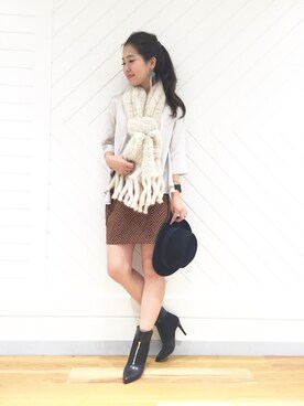 「DouDou（ドゥドゥ）のアイテム（帽子）」を使った、doudou_ebiさん（レディース・166cm）の秋コーディネート