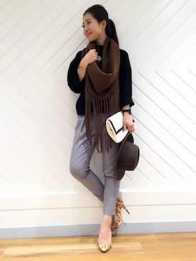 「DouDou（ドゥドゥ）のアイテム（帽子）」を使った、doudou_ebiさん（レディース・166cm）の秋コーディネート