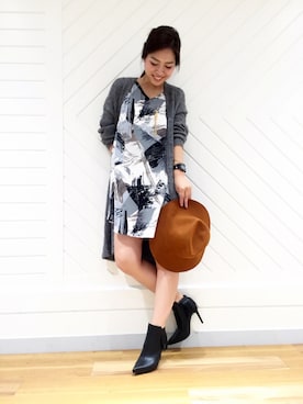 「DouDou（ドゥドゥ）のアイテム（帽子）」を使った、doudou_ebiさん（レディース・166cm）の秋コーディネート