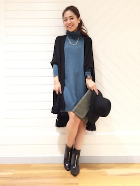 「DouDou（ドゥドゥ）のアイテム（帽子）」を使った、doudou_ebiさん（レディース・166cm）の秋コーディネート