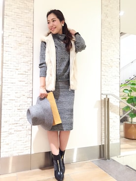 「DouDou（ドゥドゥ）のアイテム（帽子）」を使った、doudou_ebiさん（レディース・166cm）の秋コーディネート