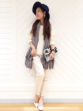 「DouDou（ドゥドゥ）のアイテム（帽子）」を使った、doudou_ebiさん（レディース・166cm）の秋コーディネート