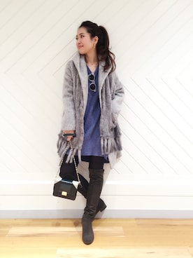 「Rick & Roy（リック アンド ロイ）のアイテム（バッグ）」を使った、doudou_ebiさん（レディース・166cm）の冬コーディネート