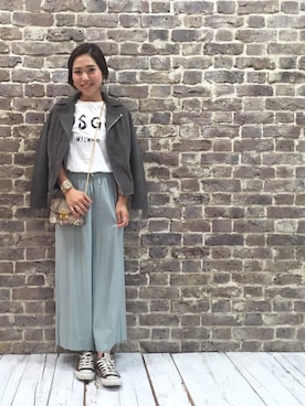 「MSGM（エムエスジーエム）のアイテム（トップス）」を使った、doudou_ebiさん（レディース・166cm）の夏コーディネート