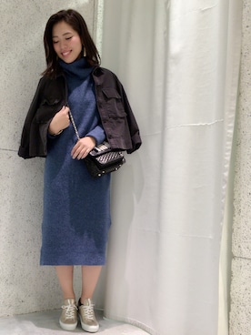 「アイテム（ミリタリージャケット、グレー系）」を使った、doudou_ebiさん（レディース・165cm）の秋コーディネート