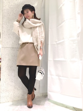 「DouDou（ドゥドゥ）のアイテム（帽子）」を使った、doudou_ebiさん（レディース・166cm）の秋コーディネート