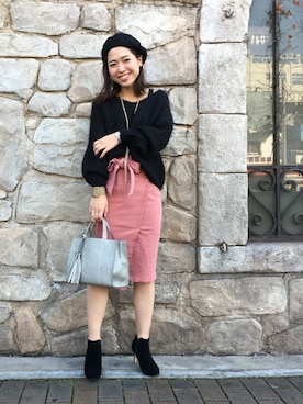「DouDou（ドゥドゥ）のアイテム（帽子）」を使った、doudou_ebiさん（レディース・165cm）の秋コーディネート