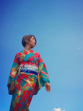 「アイテム（水着/着物・浴衣、シルバー系）」を使った、CHOKOさん（レディース・167cm）の夏コーディネート