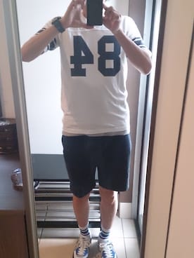 「TYPE BLUE（タイプブルー）のアイテム（Tシャツ/カットソー）」を使った、ヒロトさん（メンズ・174cm）の春コーディネート