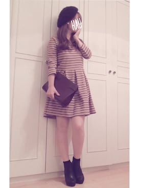 「FREE'S MART（フリーズマート）のアイテム（ブーティ）」を使った、haushinkaさん（レディース・157cm）の秋コーディネート