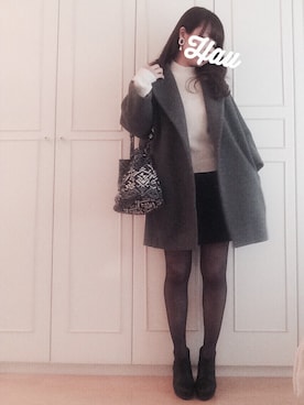 「FREE'S MART（フリーズマート）のアイテム（ブーティ）」を使った、haushinkaさん（レディース・157cm）の冬コーディネート