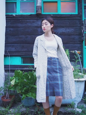 「kogosei（コーゴーセイ）のアイテム（ジャケット/アウター）」を使った、ZiyaChiangさん（レディース・167cm）の冬コーディネート