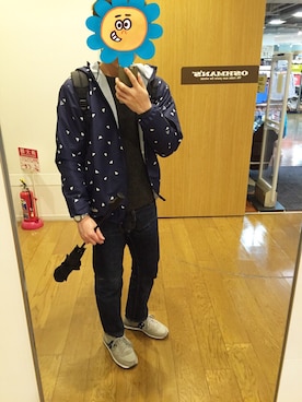 「A.P.C.」｜「アイテム（ナイロンジャケット）」を使った、shunさん（メンズ・175cm）の春コーディネート