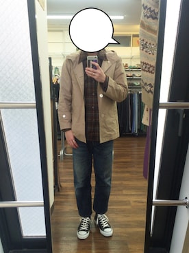 「ウールシャツ」｜「アイテム（その他アウター）」を使った、shunさん（メンズ・175cm）の冬コーディネート