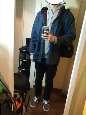 「MHL.」｜「アイテム（ナイロンジャケット）」を使った、shunさん（メンズ・175cm）の冬コーディネート