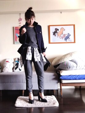 「YEVS（イーブス）のアイテム（スウェット）」を使った、ai_loveさん（レディース・153cm）の冬コーディネート