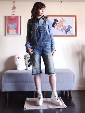 「HYSTERIC GLAMOUR（ヒステリックグラマー）のアイテム（サロペット/オーバーオール）」を使った、ai_loveさん（レディース・153cm）の春コーディネート