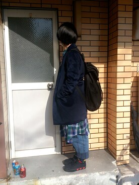 「アイテム（チェスターコート）」を使った、永本 黎さん（レディース・160cm・10代）の冬コーディネート