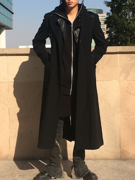 「Yohji Yamamoto（ヨウジヤマモト）のアイテム（モッズコート）」を使った、gomongさん（メンズ・176cm）の春コーディネート