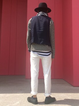 「daily look」｜「アイテム（ノーカラージャケット）」を使った、gomongさん（メンズ・176cm）の春コーディネート