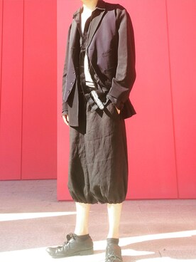 Yohji Yamamoto POUR HOMMEのスーツベストを使った人気ファッション