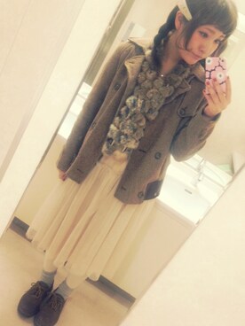 「Dr. Martens（ドクターマーチン）のDr.Martens／used（その他シューズ、ブラウン系）」を使った、まいまいさん（レディース・158cm）の冬コーディネート