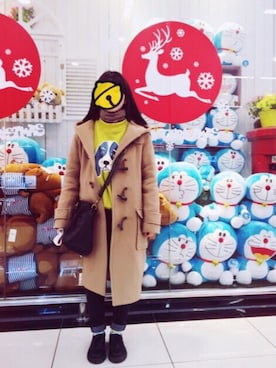 「Mila Owen（ミラオーウェン）のアイテム（ダッフルコート、ベージュ系）」を使った、mango_goさん（レディース・151cm）の秋コーディネート