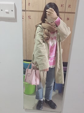 「濑缸子のアイテム（トレンチコート、ベージュ系）」を使った、mango_goさん（レディース・151cm）の秋コーディネート