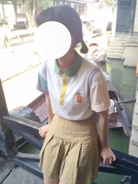 「大魔树のアイテム（Tシャツ/カットソー、ホワイト系）」を使った、mango_goさん（レディース・151cm）の秋コーディネート