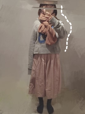 「濑缸子の卡其偏棕（スカート、ブラウン系）」を使った、mango_goさん（レディース・151cm）の秋コーディネート