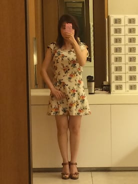 「Marc by Marc Jacobs（マークバイマークジェイコブス）のアイテム（サンダル）」を使った、えり子りんさん（レディース・158cm）の夏コーディネート