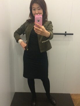 「JILL by Jillstuart」｜「アイテム（ノーカラージャケット）」を使った、えり子りんさん（レディース・158cm）の秋コーディネート