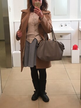 「SEE BY CHLOE（シーバイクロエ）のアイテム（その他アウター）」を使った、えり子りんさん（レディース・158cm）の冬コーディネート