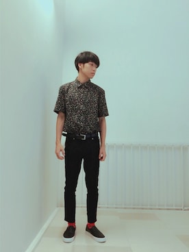 「夢展望（ユメテンボウ）のアイテム（パンツ）」を使った、ぎょんなむじゃさん（メンズ・161cm）の秋コーディネート