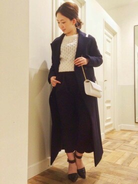 「アパートバイローリーズ」｜「アイテム（ピーコート）」を使った、mihoさん（レディース・157cm）の冬コーディネート