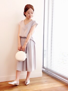 「スカーチョ」｜「アイテム（オールインワン・サロペット）」を使った、mihoさん（レディース・153cm）の夏コーディネート