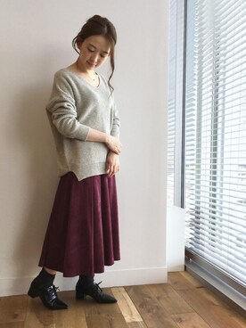「アパートバイローリーズ」｜「アイテム（ブーティ）」を使った、mihoさん（レディース・153cm）の秋コーディネート