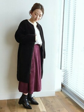 「アパートバイローリーズ」｜「アイテム（ブーティ）」を使った、mihoさん（レディース・153cm）の秋コーディネート