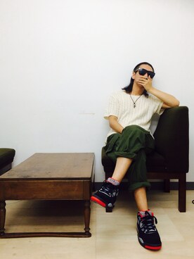 「idealism sound（イデアリズムサウンド）のアイテム（アクセサリー）」を使った、415さん（メンズ・168cm）の秋コーディネート
