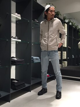 「STUDIOUS（ステュディオス）のアイテム（ブルゾン）」を使った、水野亘さん（メンズ・175cm）の春コーディネート