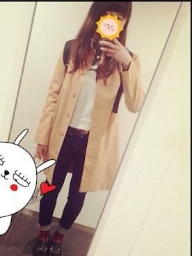 「URBAN RESEARCH（アーバンリサーチ）のアイテム（ステンカラーコート）」を使った、yum.さん（レディース・167cm）の冬コーディネート