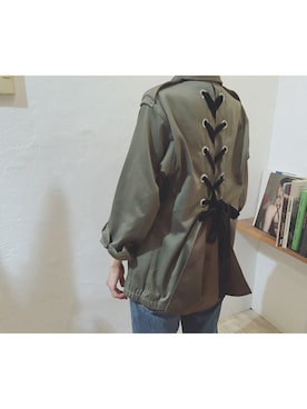 「OPENING CEREMONY（オープニングセレモニー）のアイテム（ミリタリージャケット）」を使った、BRUNTJETさん（レディース・158cm）の春コーディネート