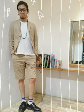 「FUJITO（フジト）のアイテム」を使った、BRUNTJETさん（メンズ・180cm）の春コーディネート