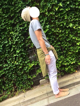 「チャイハネ（チャイハネ）のアイテム（バングル/リストバンド）」を使った、せぱたくろさん（メンズ・180cm）の夏コーディネート