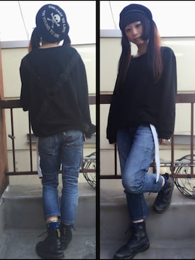 「アイテム（ハンチング/ベレー帽）」を使った、RISA☻さん（レディース・164cm）の春コーディネート