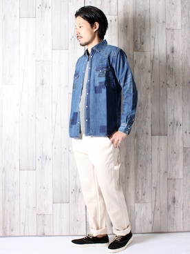 「grn（ジーアールエヌ）のアイテム」を使った、中山　直さん（メンズ・174cm）の秋コーディネート